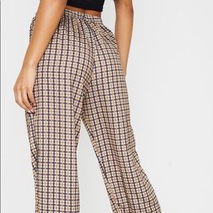 pretty little thing brown plaid pants <3